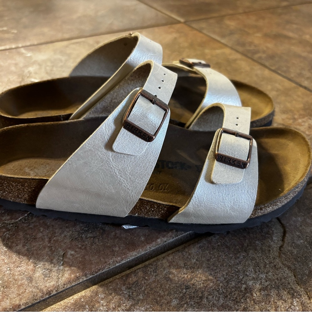Birkenstock Cream Double Strap Sandals